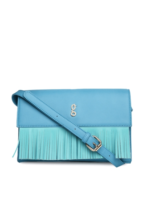 

Global Desi Blue Fringed Sling Bag