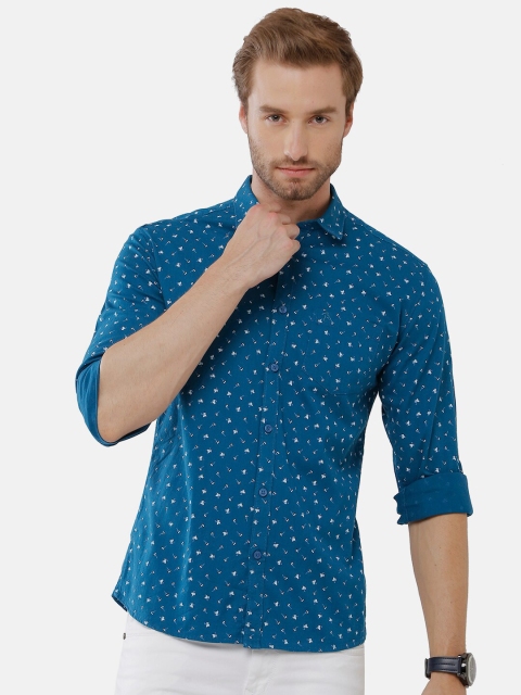 

CP BRO Men Navy Blue Slim Fit Printed Casual Shirt
