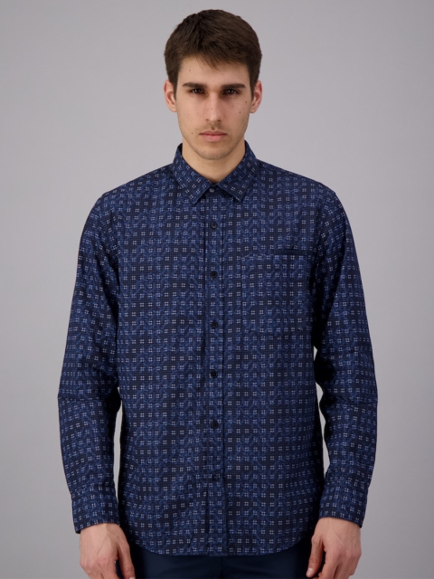 

FREESOUL Men Blue Printed Casual Shirt