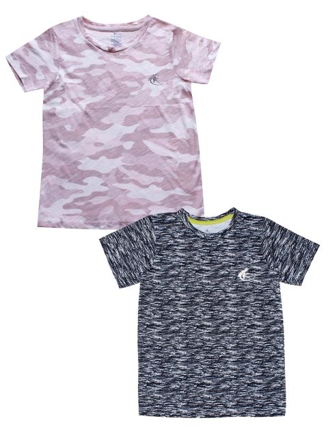 

KiddoPanti Boys Peach-Coloured 2 Printed T-shirt