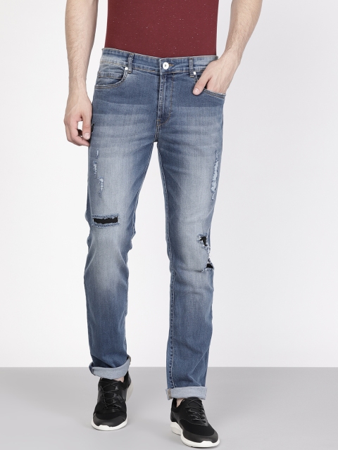 

ether Men Blue Skinny Fit Mildly Distressed Stretchable Jeans