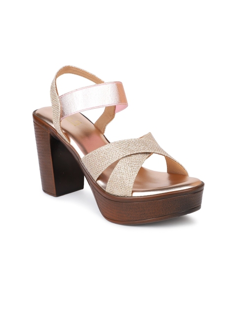 

Inc 5 Women Bronze-Toned & Bronze-Toned Comfort Sandals