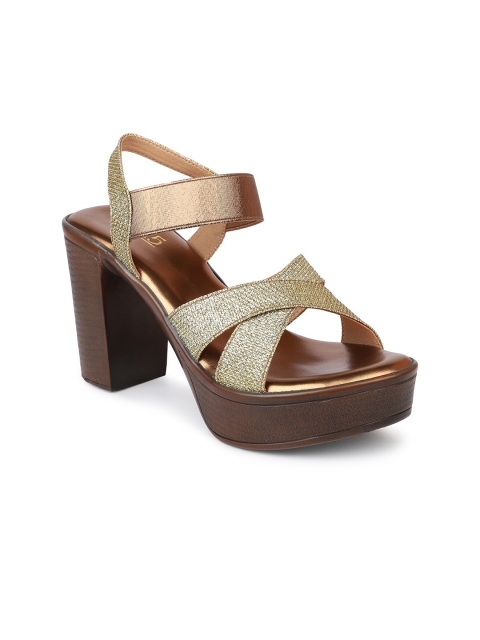 

Inc 5 Women Gold-Toned & Gold-Toned Comfort Sandals