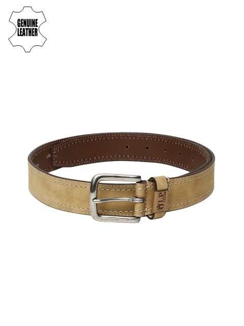 

Louis Philippe Men Beige Solid Leather Belt