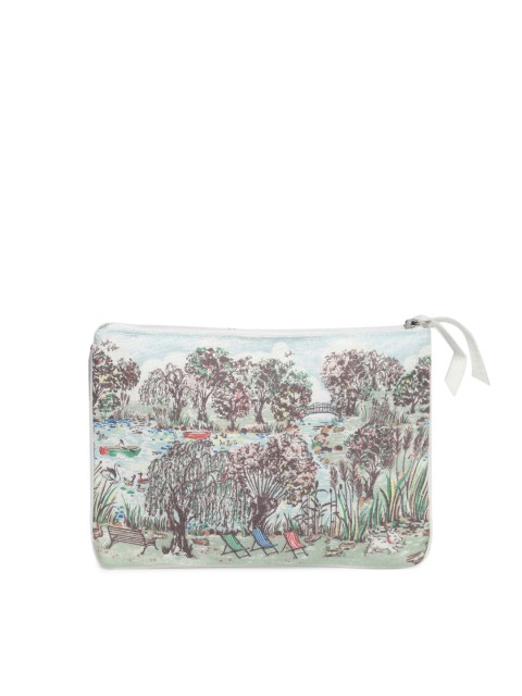

Cath Kidston Women Green & Grey Printed Pouch
