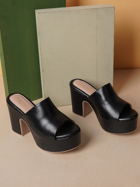 

SCENTRA Black Platform Peep Toes