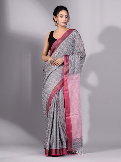 

Charukriti Women Grey Sarees