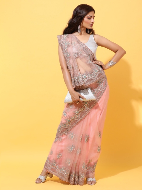 

kasee Women Peach Sarees