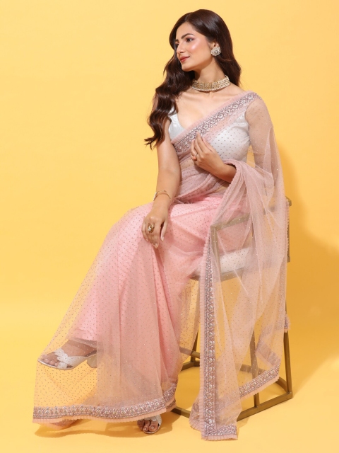 

kasee Women Peach Sarees