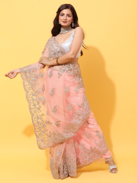 

kasee Women Peach Sarees