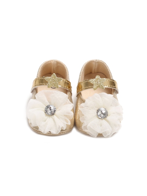 

Hopscotch Girls Gold-Toned Ballerinas with Bows Flats