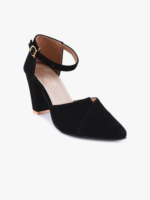 

BuckleUp Black Block Pumps with Buckles