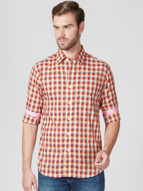 

Allen Solly Men Red Slim Fit Checked Casual Shirt