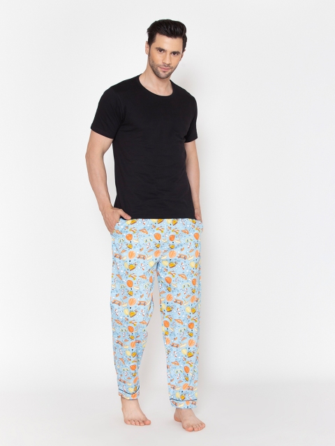 

Fluffalump Men Blue & Orange Night suit