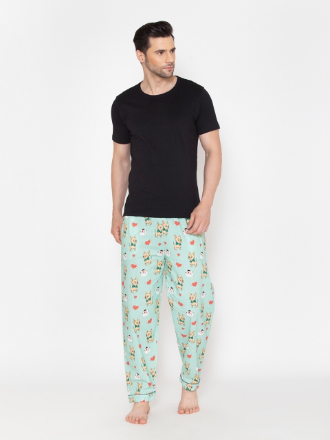 

Fluffalump Men Sea Green Night suit