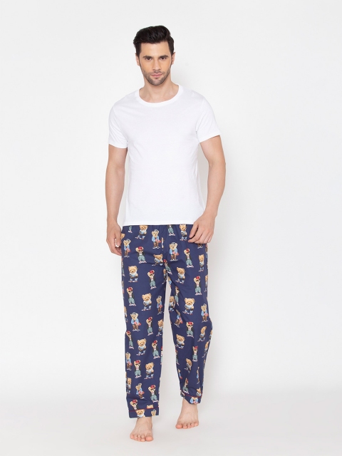 

Fluffalump Men Navy Blue & White Night suit