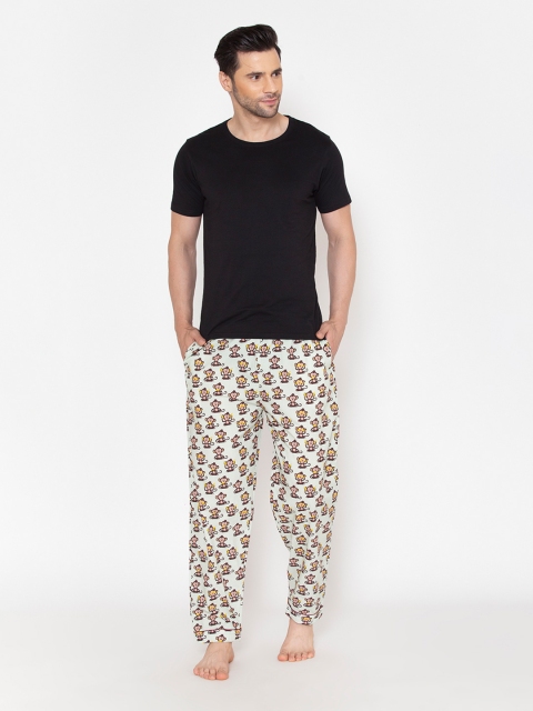 

Fluffalump Men Green & Grey Night suit