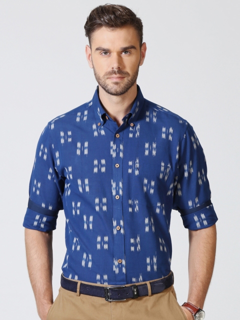 

Allen Solly Men Blue Printed Slim Fit Semiformal Shirt