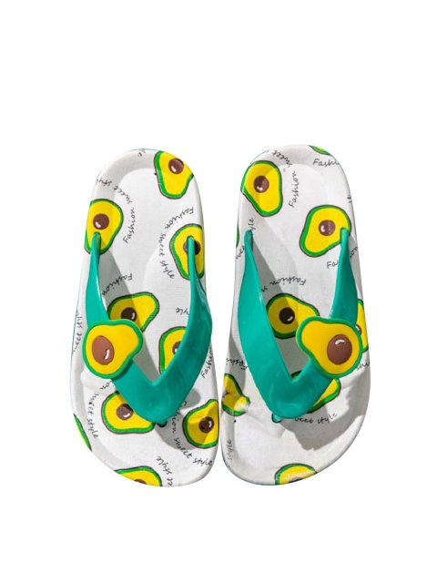 

Hopscotch Boys Green & Yellow Printed Thong Flip-Flops