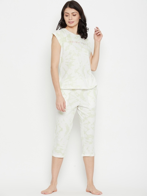 

MADAME M SECRET Women Lime Green Printed Night suit