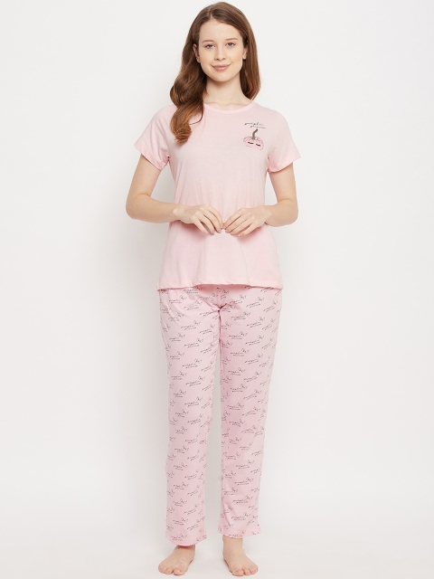 

MADAME M SECRET Women Pink Printed Night suit
