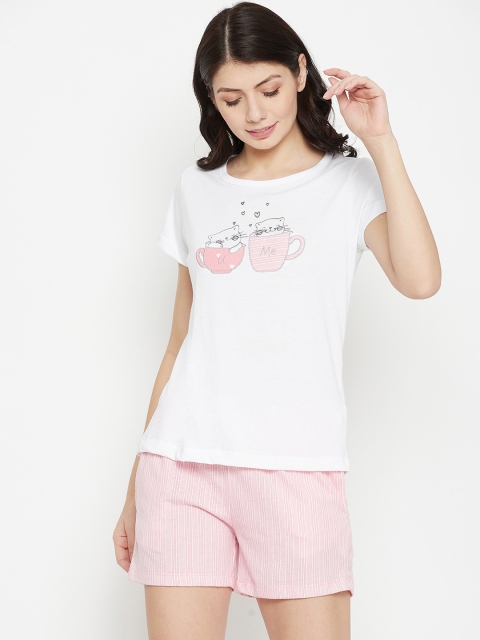 

MADAME M SECRET Women Pink Printed Night suit