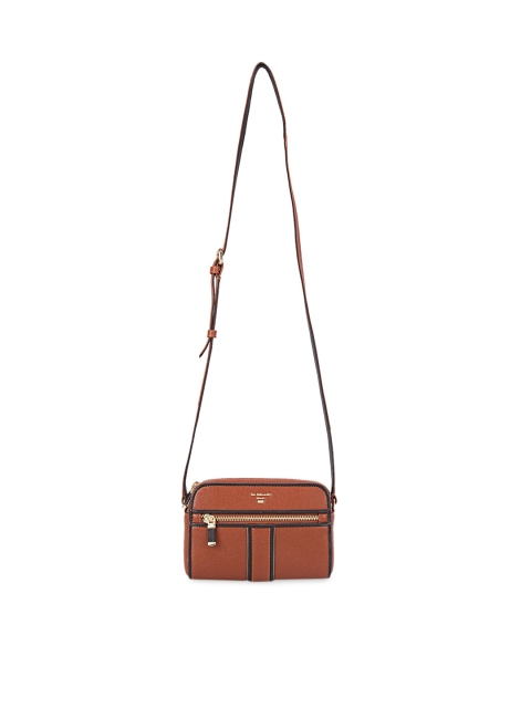 

Da Milano Orange Leather Structured Sling Bag