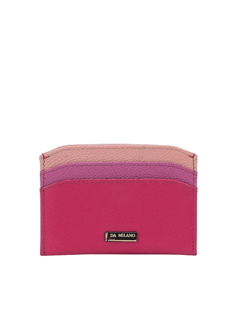 

Da Milano Men Pink & Purple Textured Leather Card Holder