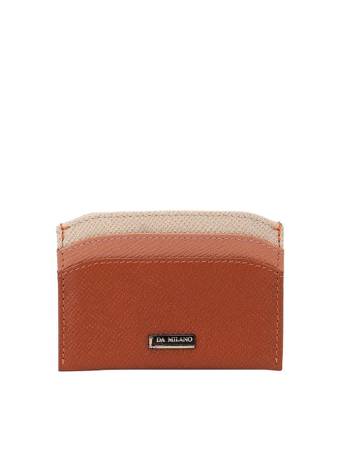 

Da Milano Men Orange Textured Leather Card Holder