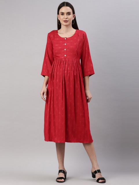 

GOLDSTROMS Red Maternity Midi Dress