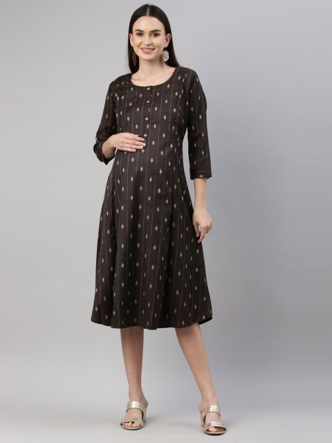 

GOLDSTROMS Charcoal Maternity Midi Dress
