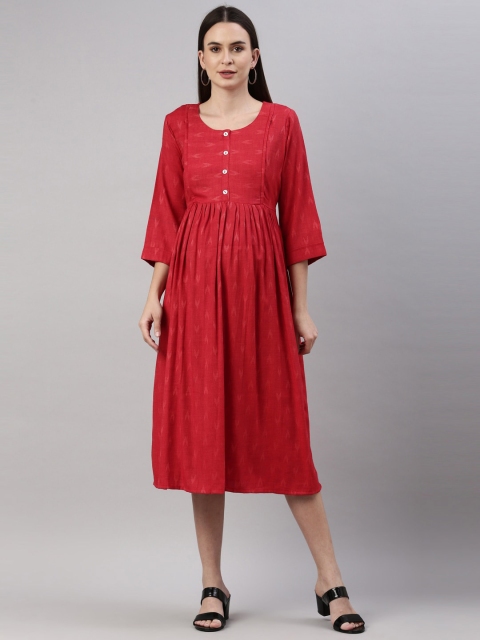 

GOLDSTROMS Red Maternity Midi Dress