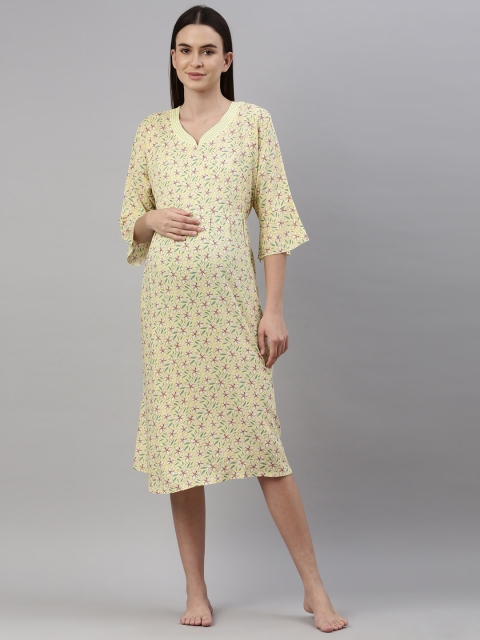 

GOLDSTROMS Cream-Coloured Floral Maternity Midi Dress