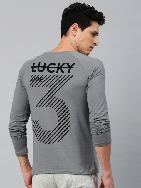 

HRX by Hrithik Roshan Men Grey Solid Active T-shirt