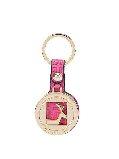 

Da Milano Pink & Gold-Toned Textured Leather Key Chain