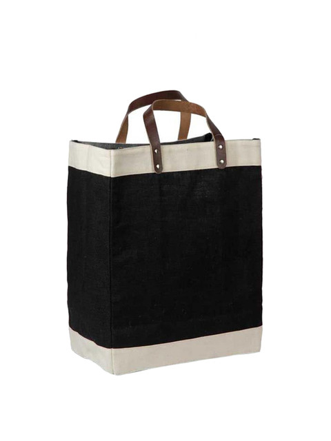 

The Art People Black Colourblocked Oversized Shopper Tote Bag with Applique