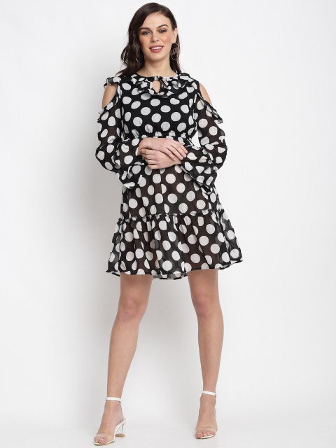 

Miaz Lifestyle Black Floral Drop-Waist Dress