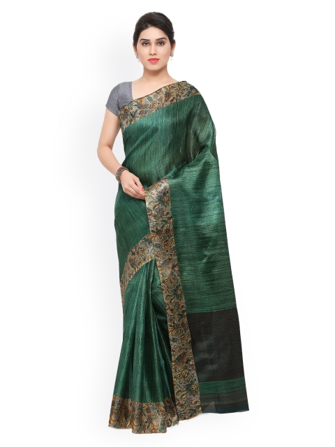 

Rajnandini Green Striped Tussar Silk Saree