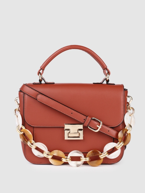

Van Heusen Tan Brown Solid Structured Satchel