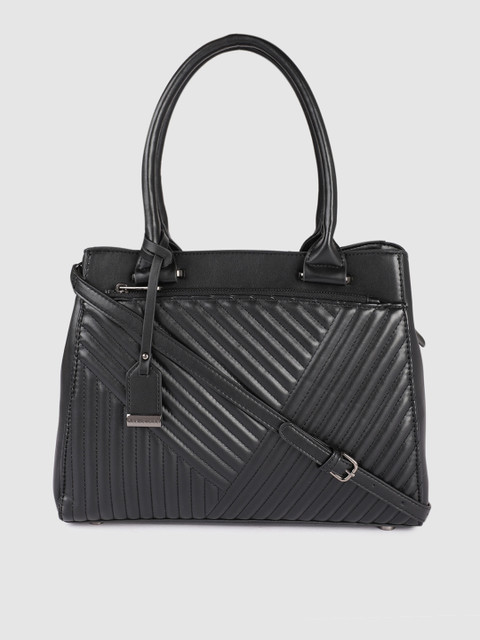 

Van Heusen Women Black Quilted PU Structured Shoulder Bag