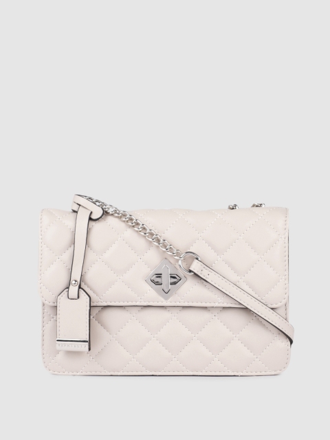 

Van Heusen Beige PU Structured Sling Bag with Quilted