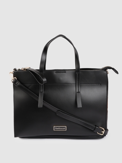 

Van Heusen Black Solid Structured Handheld Bag