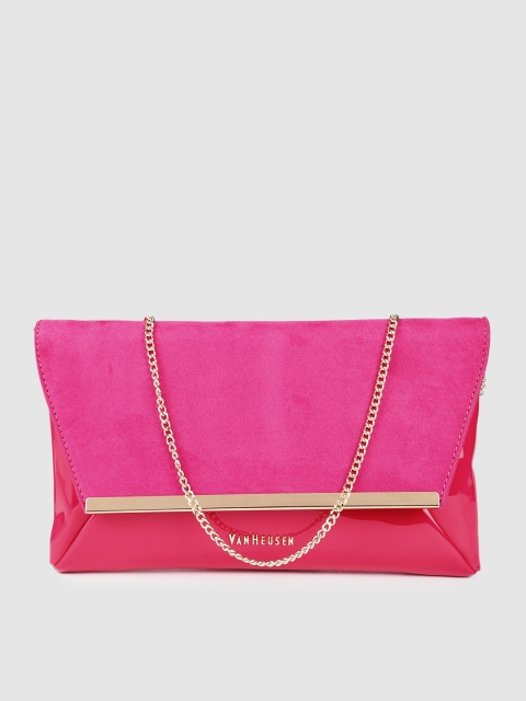 

Van Heusen Women Pink Solid Envelope Clutch