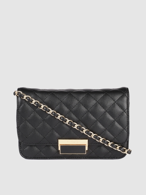 

Van Heusen Women Black Quilted PU Structured Sling Bag