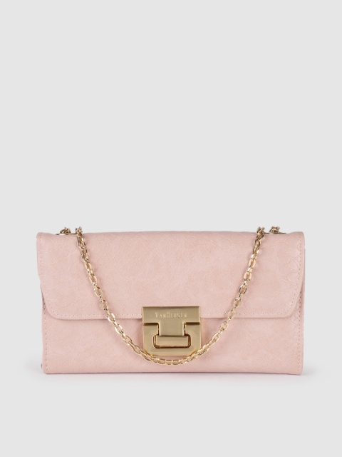 

Van Heusen Women Pink Animal Textured PU Structured Sling Bag