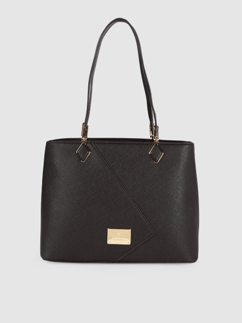 

Van Heusen Women Black Textured PU Structured Shoulder Bag