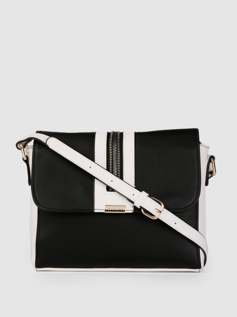 

Van Heusen Black Colourblocked PU Structured Sling Bag