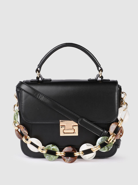 

Van Heusen Black PU Structured Sling Bag