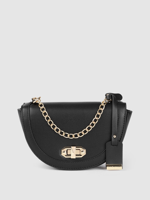 

Van Heusen Black PU Half Moon Sling Bag