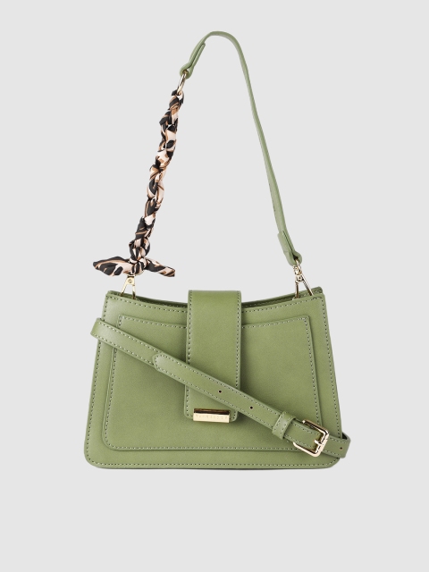 

Van Heusen Women Olive Green PU Structured Sling Bag